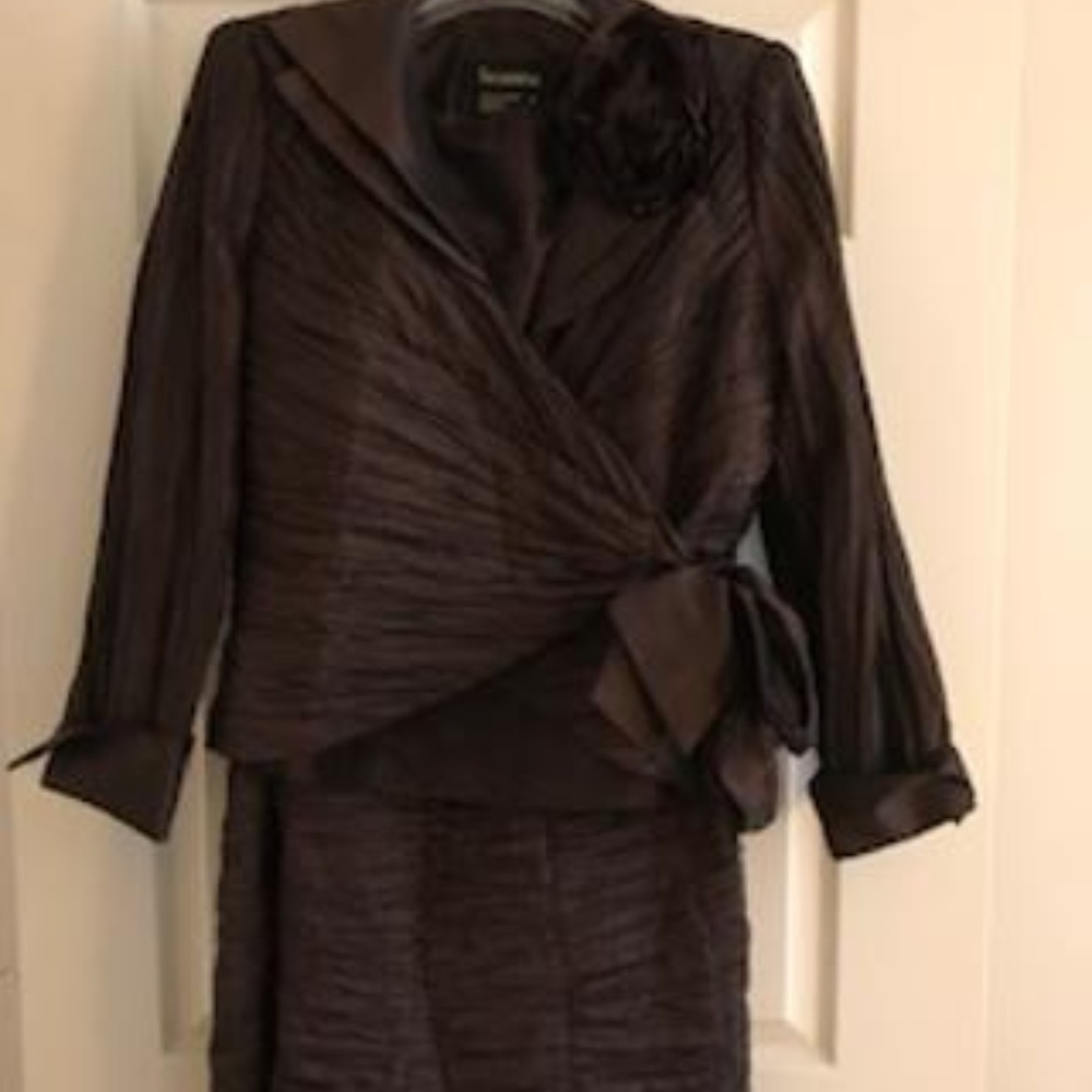 3 piece Satin Skirt Suit